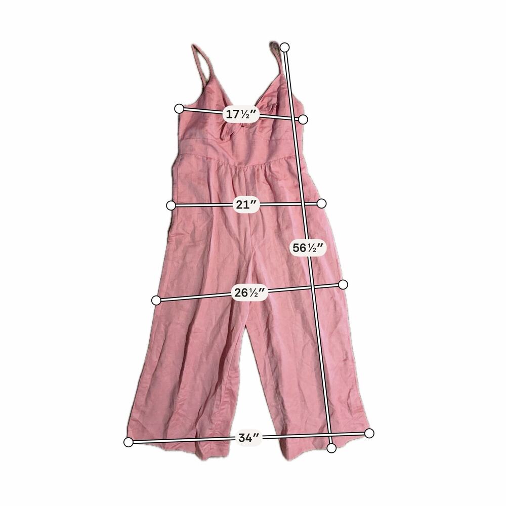 Loft pink linen blend jumpsuit NWT 12 - Picture 4 of 8